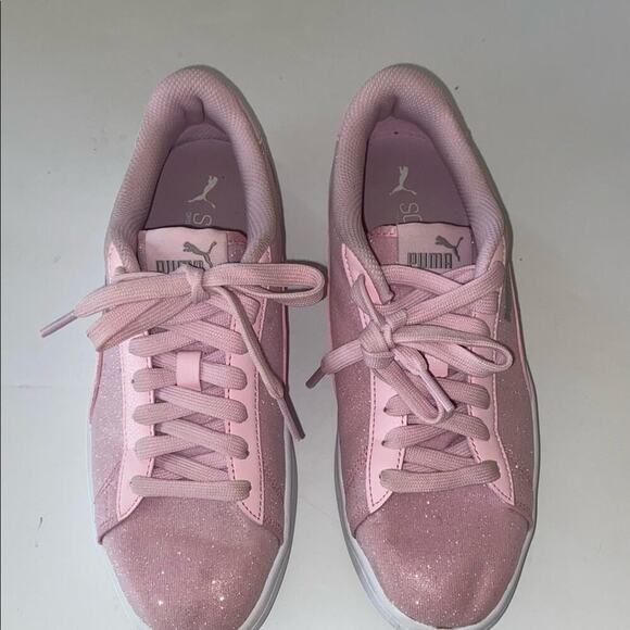 PUMA GIRLS GLITTERY PINK SNEAKER SIZE 6C - Picture 3 of 4